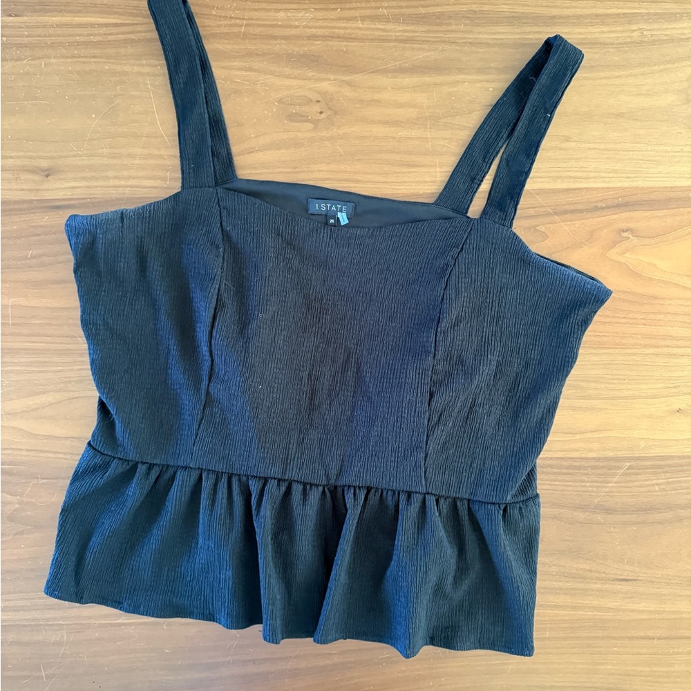 1. State Black Textured Crop Top